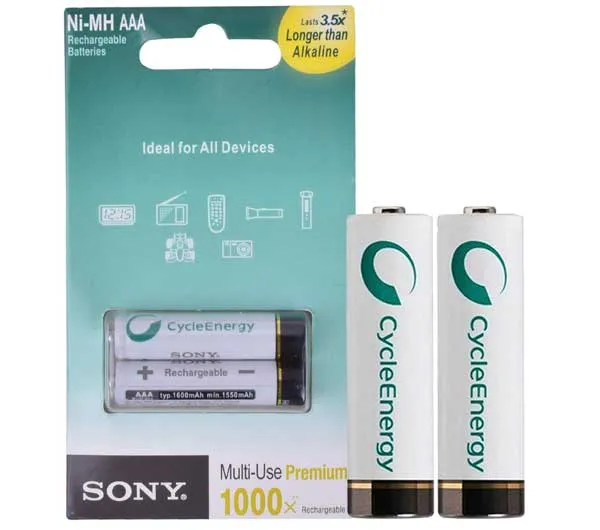 باتری نیم قلمی قابل شارژ سونی مدل NH-AAA HR6 بسته 2 عددی