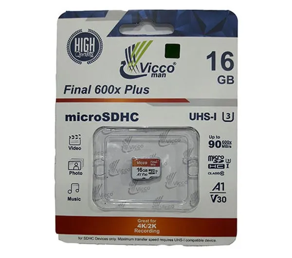 کارت حافظه microSDHC ویکو من مدل Extre 600X کلاس 10 استاندارد UHS-I U3 سرعت 90MBps ظرفیت 16 گیگابایت
