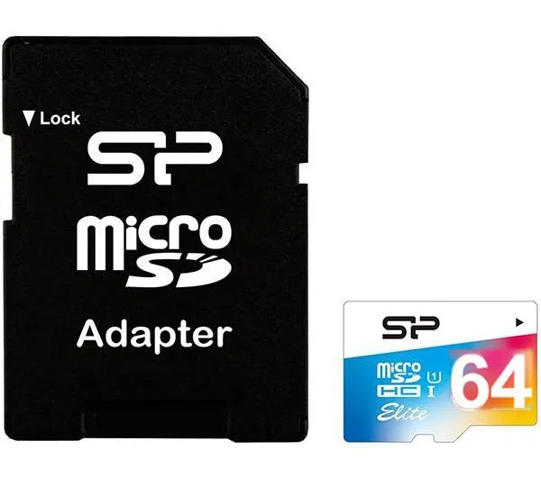 کارت حافظه microSDXC سیلیکون پاور مدل Color Elite کلاس 10 استاندارد UHS-I U1 سرعت 85MBps ظرفیت 64 گیگابایت