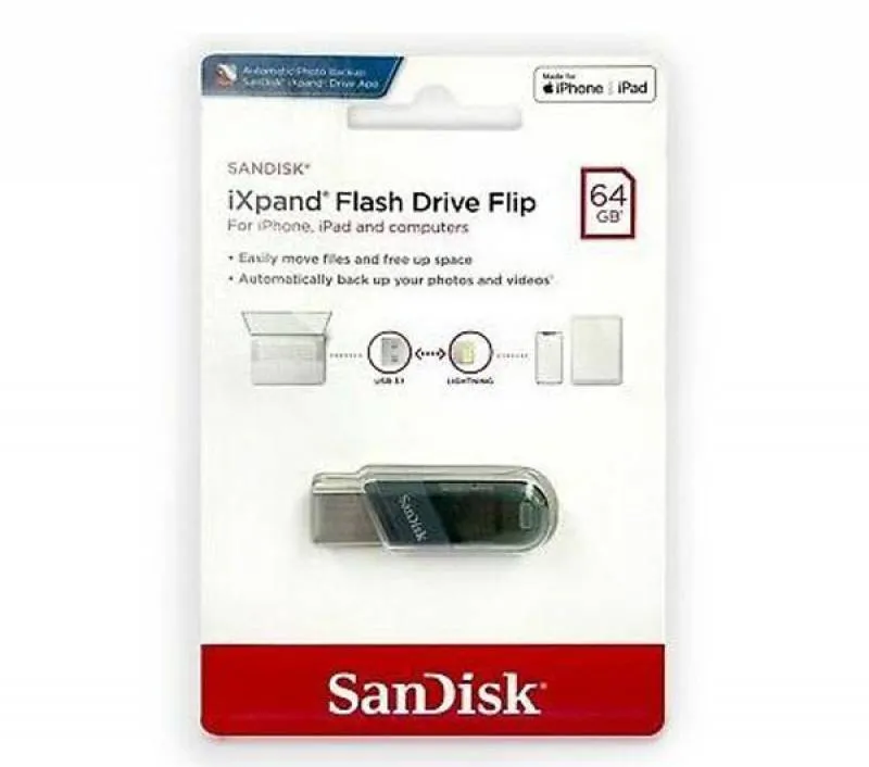 فلش مموری سن دیسک مدل iXPAND Flip ظرفیت 64 گیگابایت
