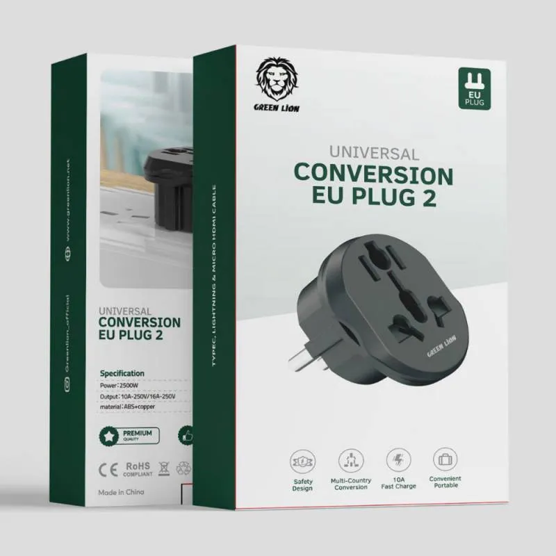 تبدیل برق سه به دو گرین لاین مدل Conversion EU Plug 2