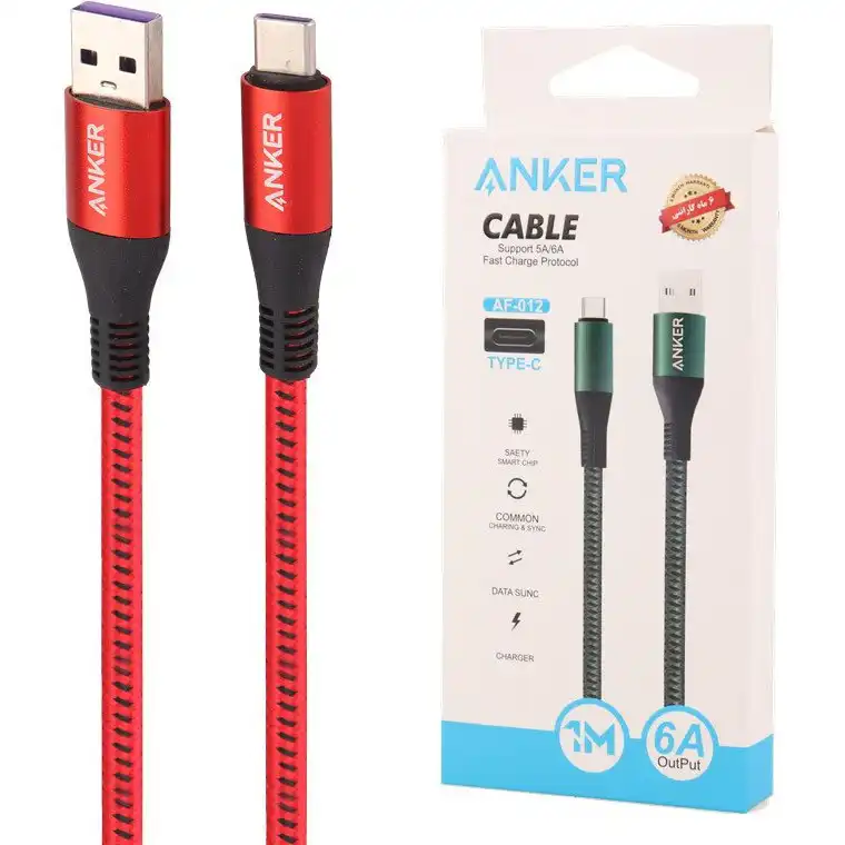 کابل تبدیل USB به Type-C انکر مدل AF-012 طول 1 متر