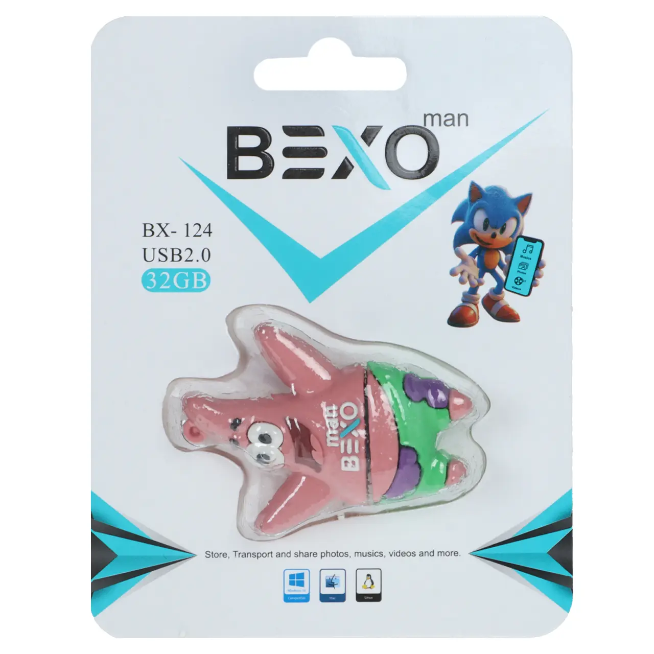 فلش مموری بکسو مدل BX-124 USB2.0 ظرفیت 32 گیگابایت