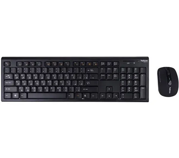 کیبورد و ماوس بی سیم هترون مدل HKCW130 با حروف فارسی