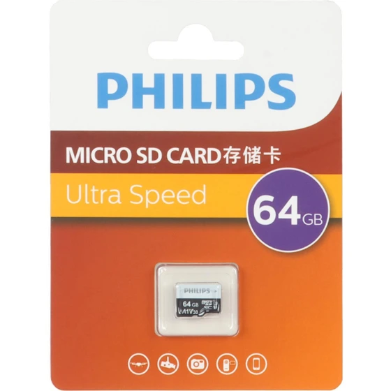 کارت حافظه microSDHC فیلیپس مدل Ultra Speed A1 V30 کلاس 10 استاندارد UHS-I U3 ظرفیت 64 گیگابایت
