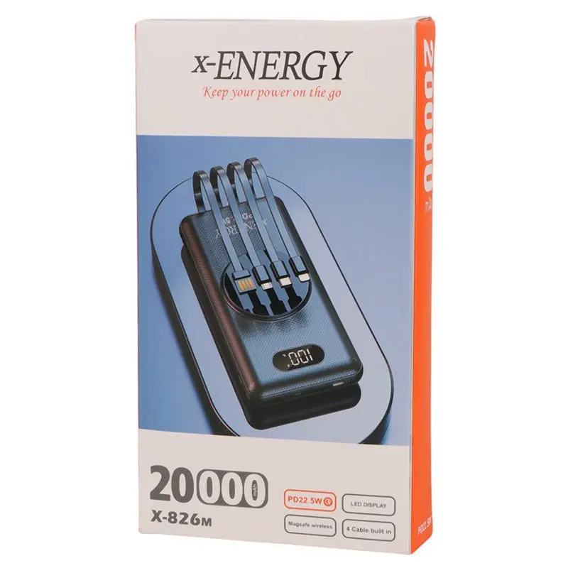 شارژر همراه ایکس انرژی مدل X-826M Magsafe PD 22.5W ظرفیت 20000 میلی‌آمپر ساعت