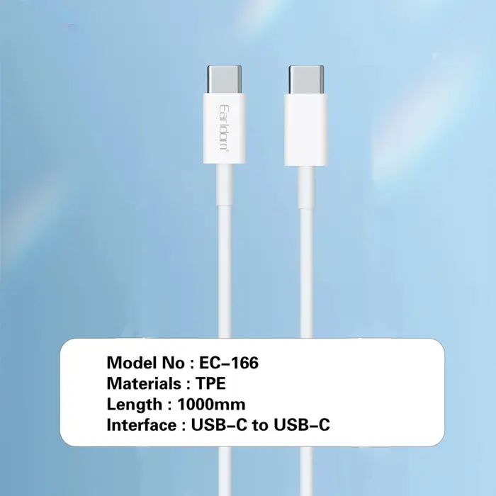 کابل تبدیل Type-C PD 60W به Type-C ارلدام مدل EC-166C طول 1 متر