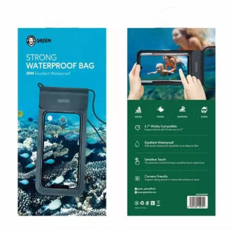 کاور ضدآب گرین لاین مدل  Strong Waterproof Bag مناسب برای گوشی موبایل 6.7 اینچی