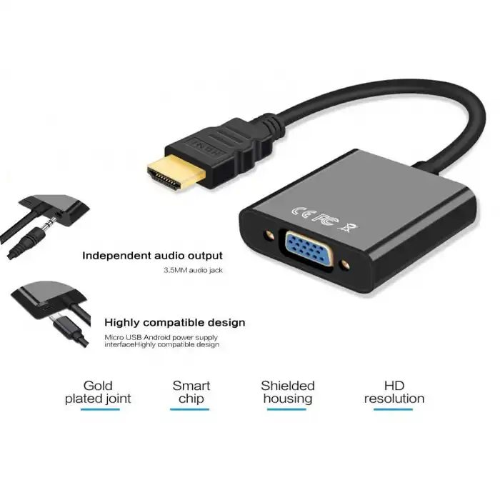 تبدیل HDMI به VGA دی نت با پاور و خروجی صدا
