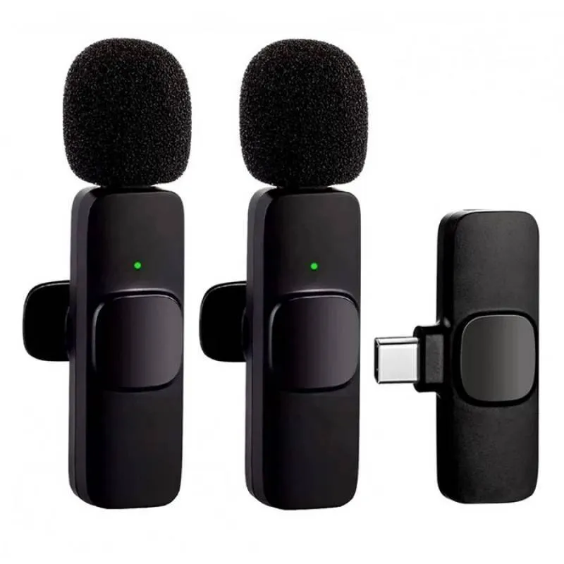 میکروفن یقه ای بی سیم مدل K9 Dual Type-C با تبدیل Lightning