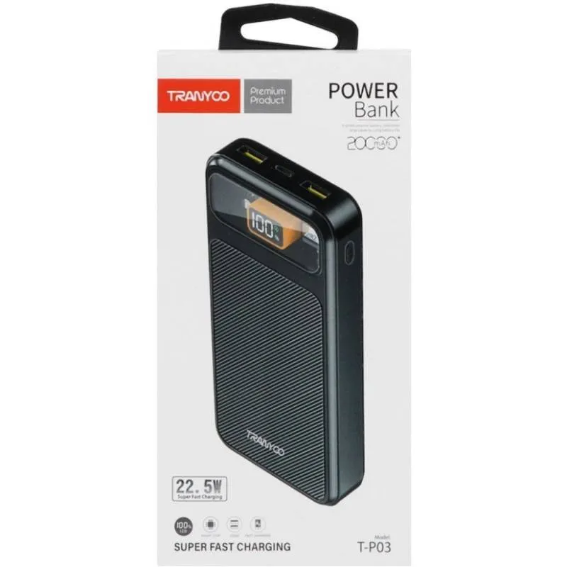 شارژر همراه ترانیو مدل T-P03 22.5W ظرفیت 20000 میلی آمپر ساعت
