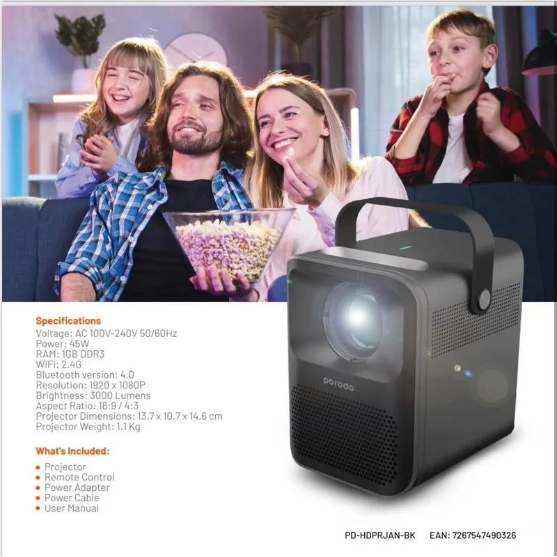 پروژکتور پرودو مدل PD-HDPRJAN-BK