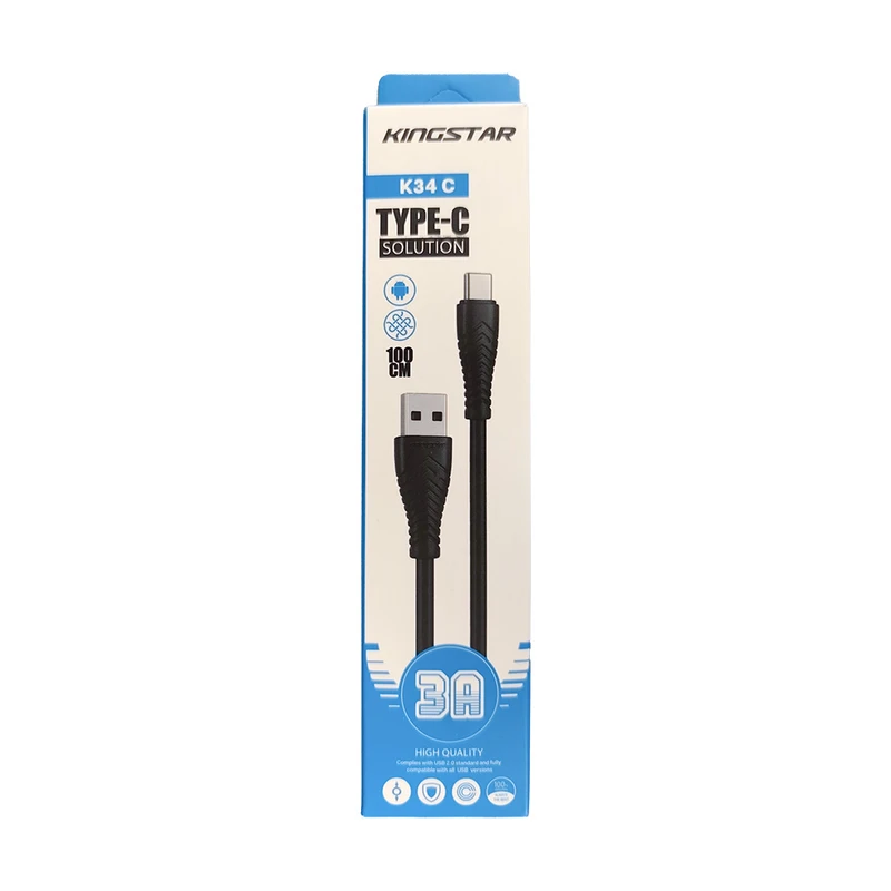 کابل تبدیل USB به USB-C کینگ استار مدل K34C 3A طول 1 متر
