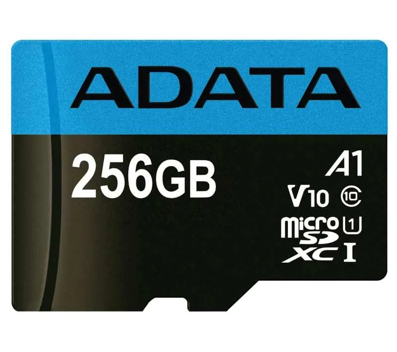 کارت حافظه microSDXC ای دیتا مدل Premier V10 A1 کلاس 10 استاندارد UHS-I سرعت 100MBps ظرفیت 256 گیگابایت