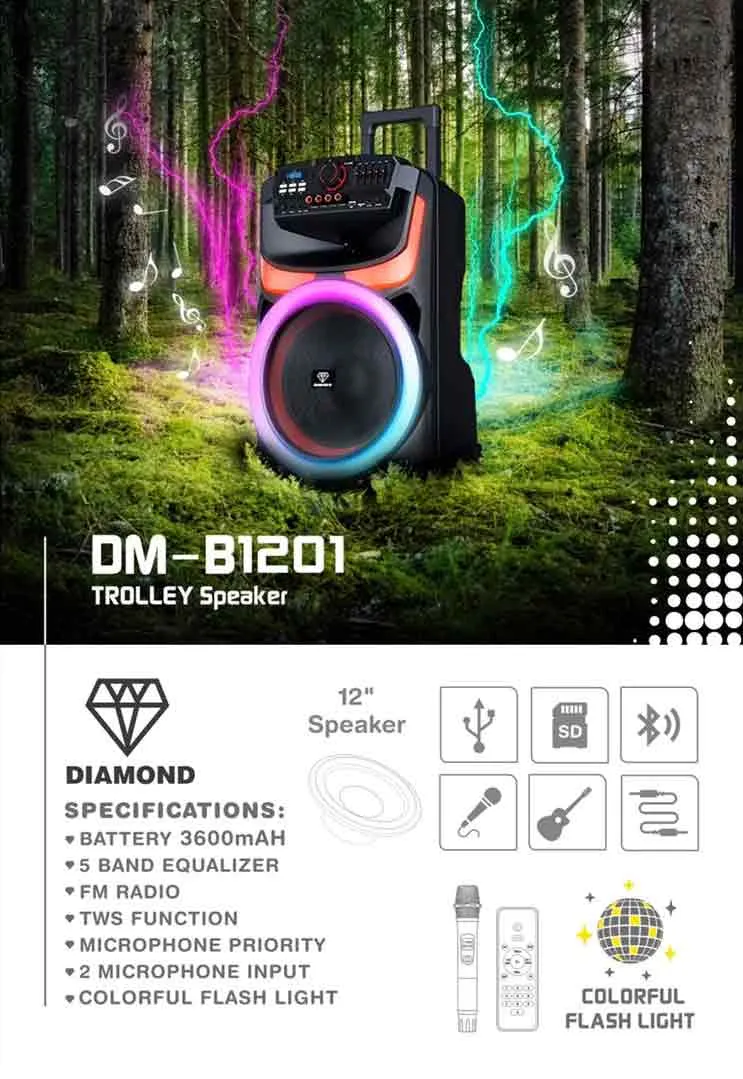 اسپیکر بلوتوثی قابل حمل دیاموند مدل DM-B1201