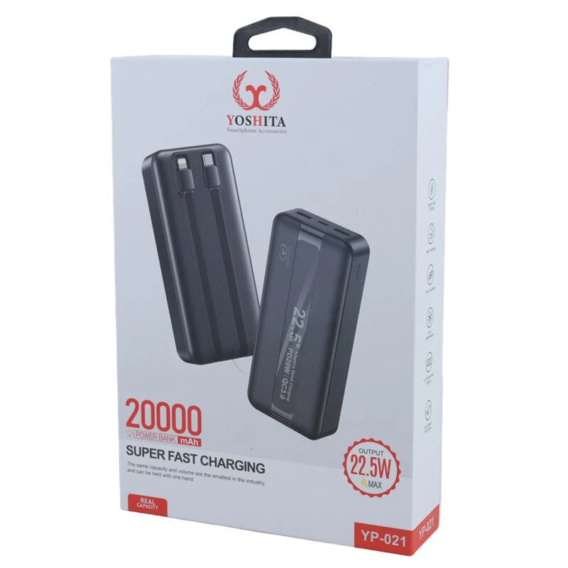 شارژر همراه یوشیتا YP-021 PD 22.5W ظرفیت 20000 میلی آمپر ساعت