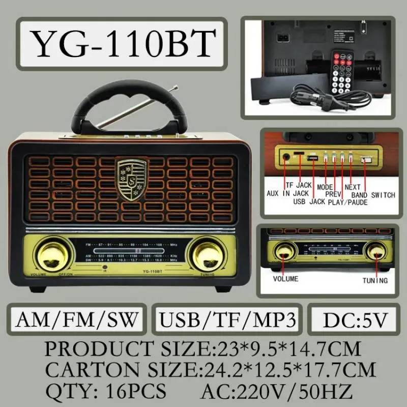 اسپیکر بلوتوثی قابل حمل یوگان مدل ‌YG-110BT