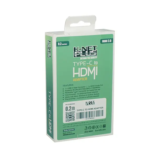 تبدیل USB-C به HDMI کی نت پلاس مدل KP-COCM2HD02 4K
