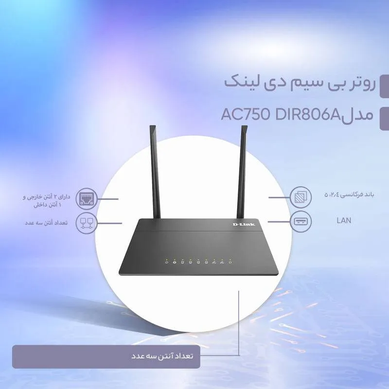 روتر دوبانده بی سیم AC750 دی-لینک مدل DIR-806A