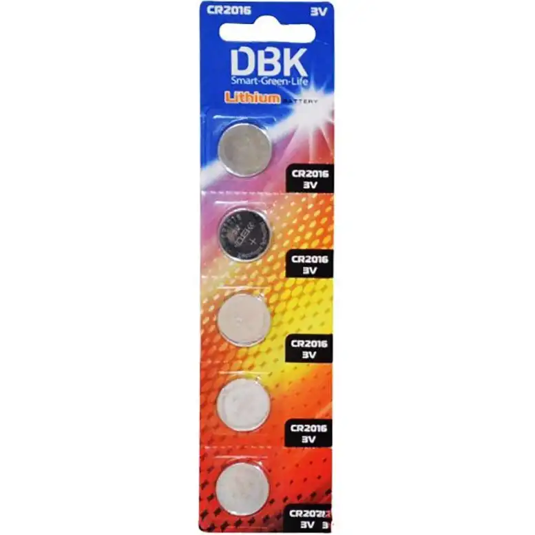 باتری سکه ای DBK مدل CR2016 بسته 5 عددی