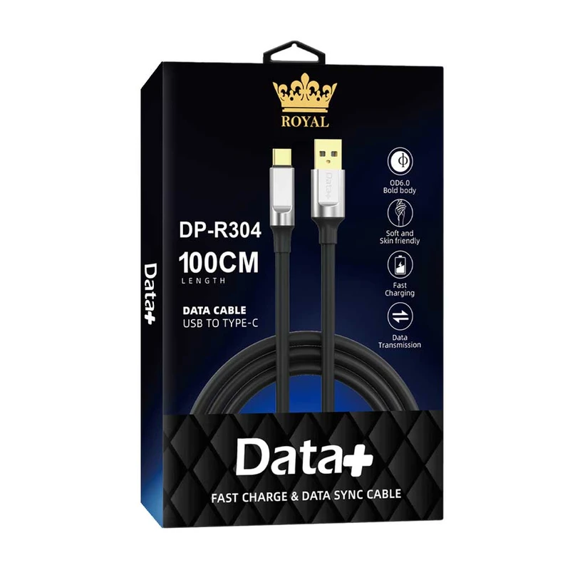کابل تبدیل USB به Type-C دیتا پلاس مدل DP-R304 طول 1 متر