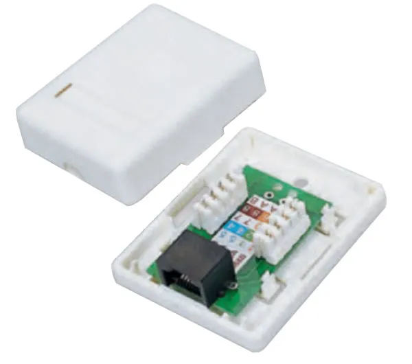 باکس و کیستون تک پورت روکار کی نت مدل Cat6