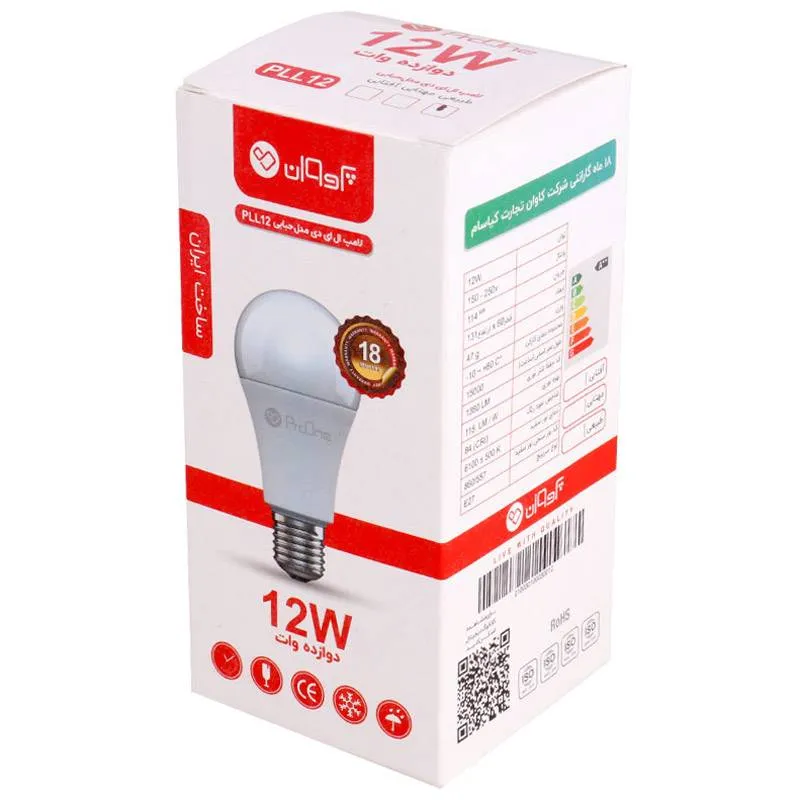 لامپ حبابی LED پرووان مدل PLL12 E27 12W