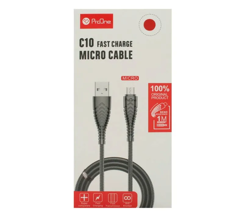 کابل تبدیل USB به MicroUSB پرووان مدل C10 طول 1 متر