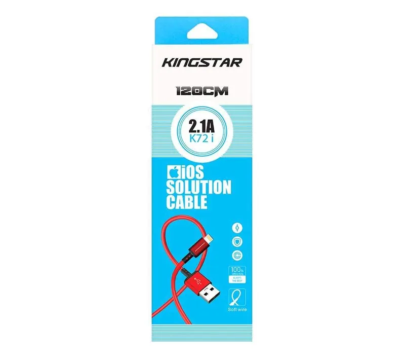 کابل تبدیل USB به Lightining کینگ استار مدل K72i طول 1.2 متر
