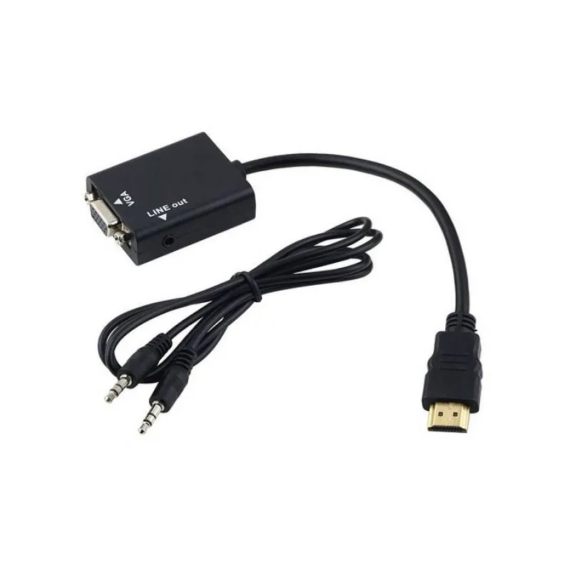 مبدل HDMI به VGA کی نت مدل K-AHV00 به همراه کابل AUX