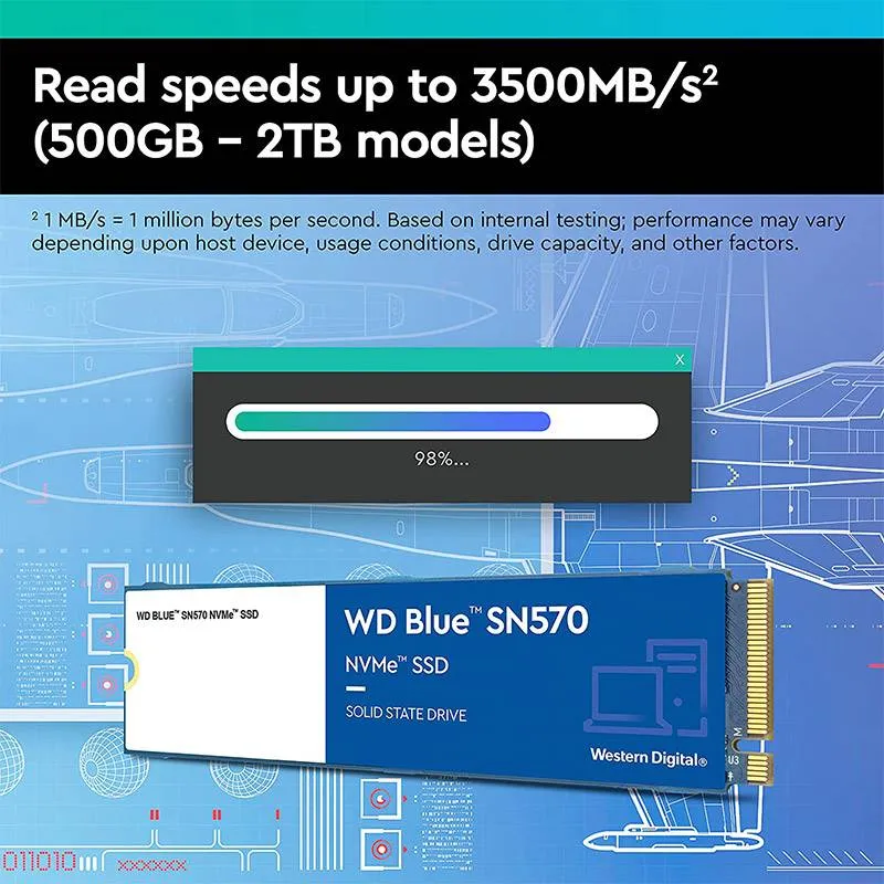 اس اس دی اینترنال وسترن دیجیتال مدل SN570 M.2 NVMe ظرفیت 500 گیگابایت