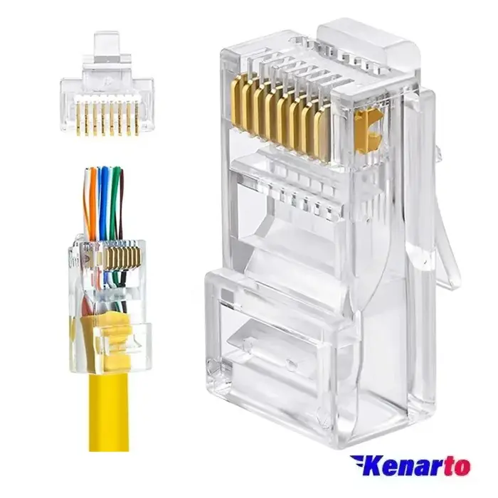 كانكتور ميان گذر CAT6 UTP دی نت بسته 100 تايي