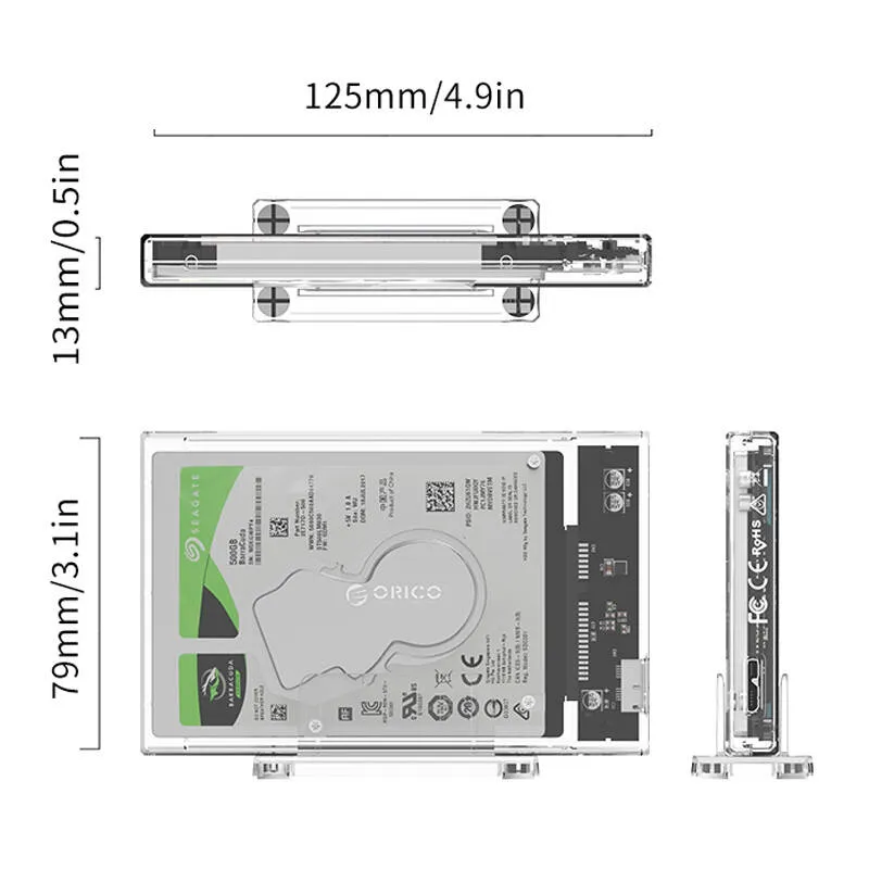 باکس هارد دیسک 2.5 اینچ USB 3.0 اوریکو مدل 2159U3-CR-BP همراه با استند
