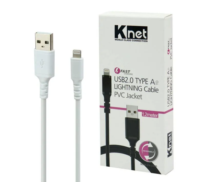 کابل تبدیل USB به Lightining کی نت مدل K-CUL02012 طول 1.2 متر