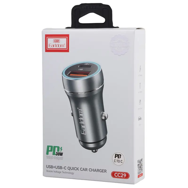 شارژر فندکی ارلدام مدل ES-CC29 QC3.0 PD 3A 30W