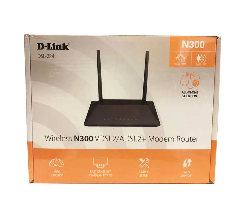 مودم روتر بی سیم ADSL2 Plus و VDSL2 دی لینک مدل DSL-224