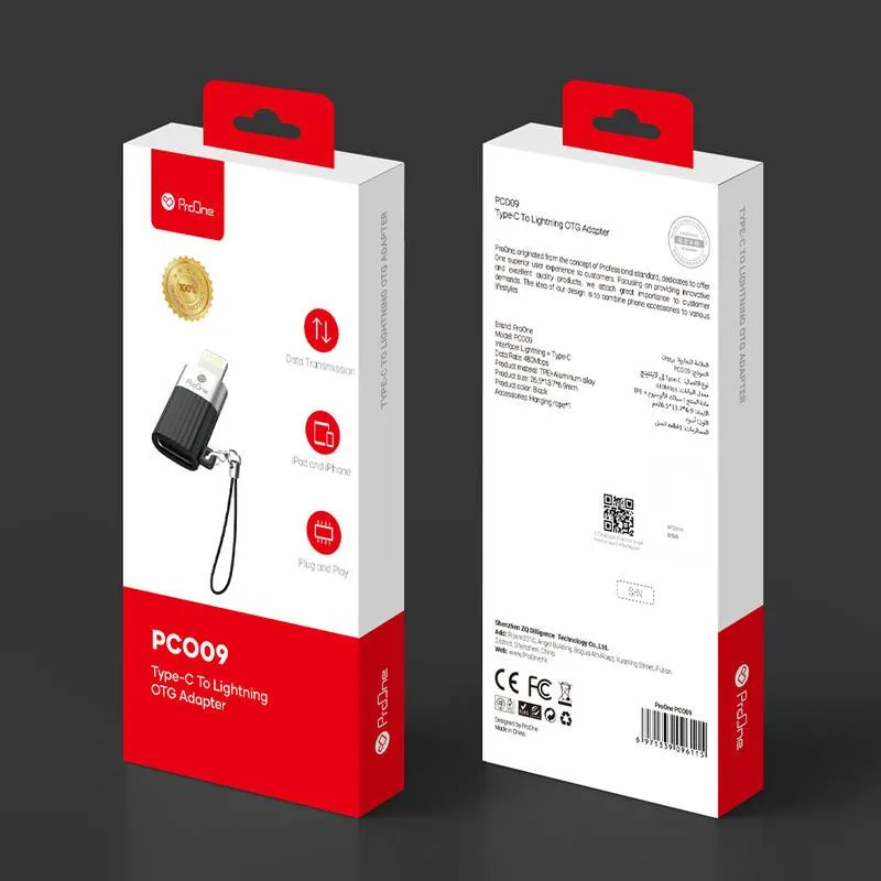 مبدل USB-C به لایتنینگ پرووان مدل PCO09