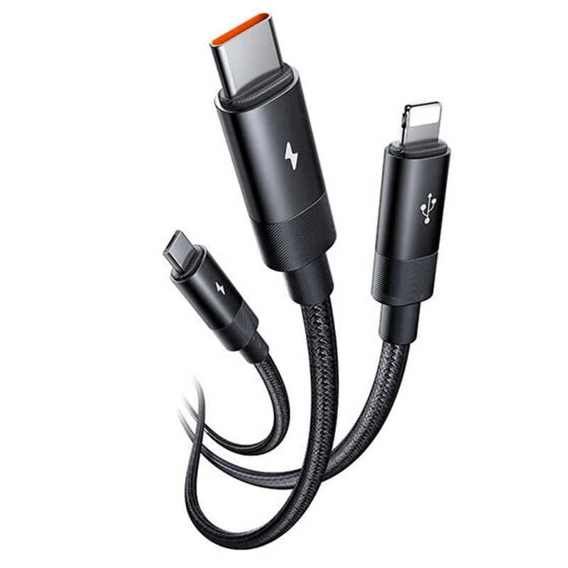 کابل تبدیل USB به USB-C / لایتنینگ / microUSB مک دودو مدل 3IN1 65W طول 1 متر