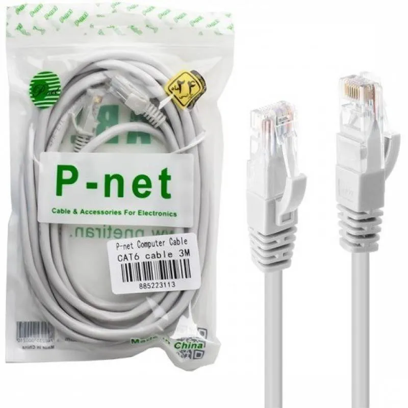 کابل شبکه CAT6 پی نت طول 3 متر