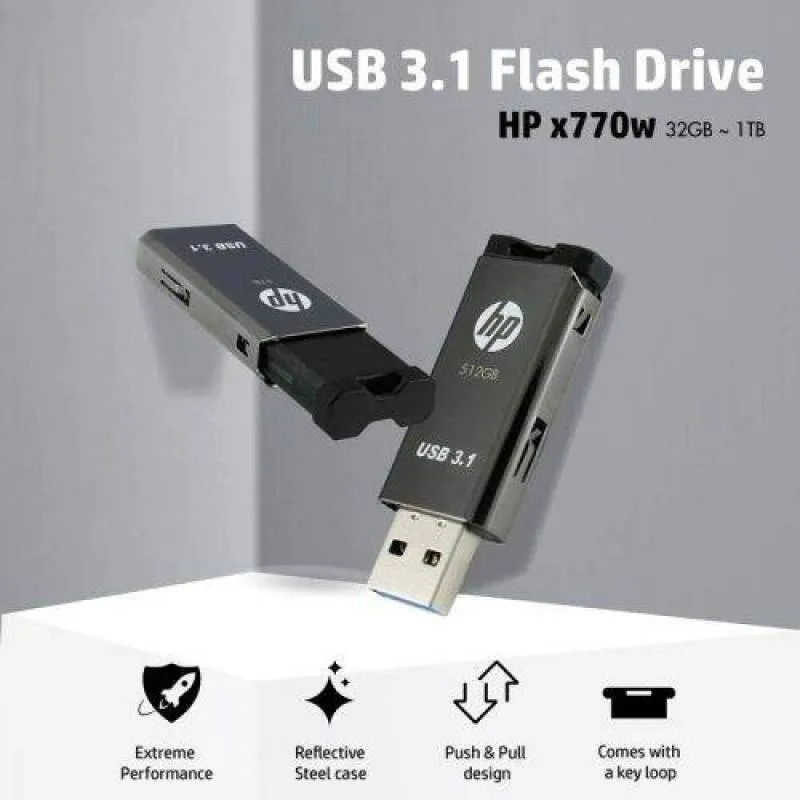 فلش مموری اچ پی مدل X770W USB3.1 ظرفیت 64 گیگابایت