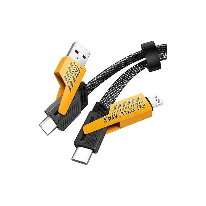 کابل تبدیل USB-C / USB به USB-C / LIGHTNING الدینیو مدل 65W طول 1 متر