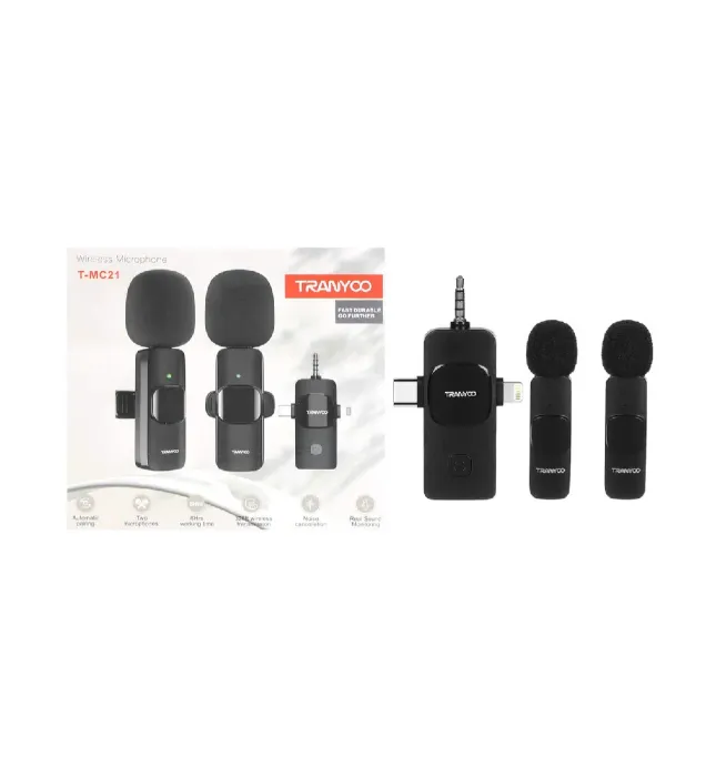میکروفن یقه ای بی سیم ترانیو مدل MC21 DUAL Type-C / Lightening / Aux