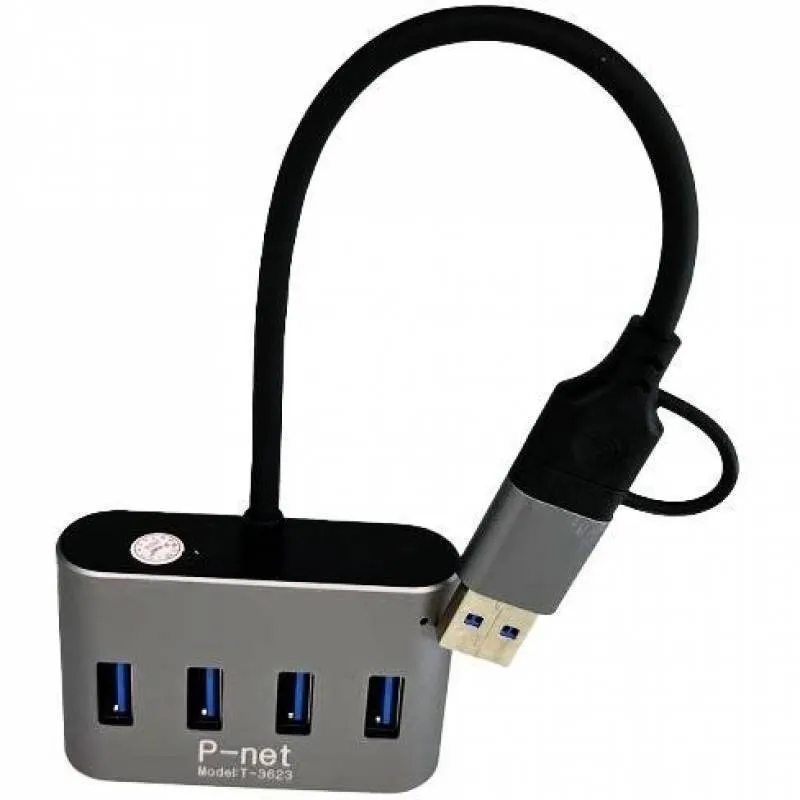 هاب 4 پورت TYPE-C+USB3.1 پی نت مدل T-3623