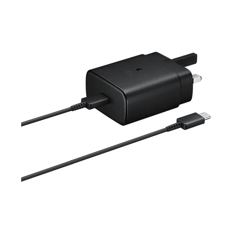 شارژر دیواری 45W PD USB-C سامسونگ اورجینال مدل EP-TA845 به همراه کابل تبدیل Type-C سه پین