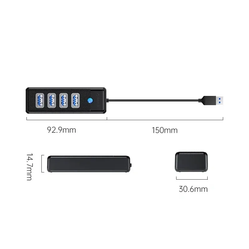 هاب 4 پورت USB3 اوریکو مدل  PW4U-U3-015-BK-EP USB3