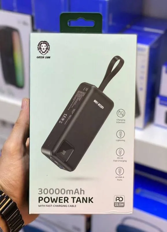 شارژر همراه گرین لاین مدل GNPWT30KPBBK ظرفیت 30000 میلی آمپر ساعت