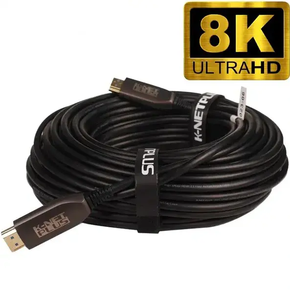 کابل HDMI فیبر نوری کی نت پلاس مدل KP-CHAOC21250 8K طول 25 متری