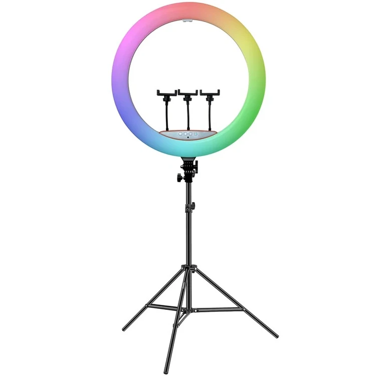 رینگ لایت 22 اینچی مدل 3D-56 RGB همراه پایه