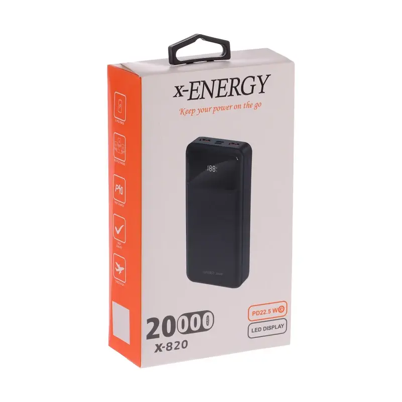شارژر همراه ایکس انرژی مدل X-820 PD 22.5W ظرفیت 20000 میلی‌آمپر ساعت