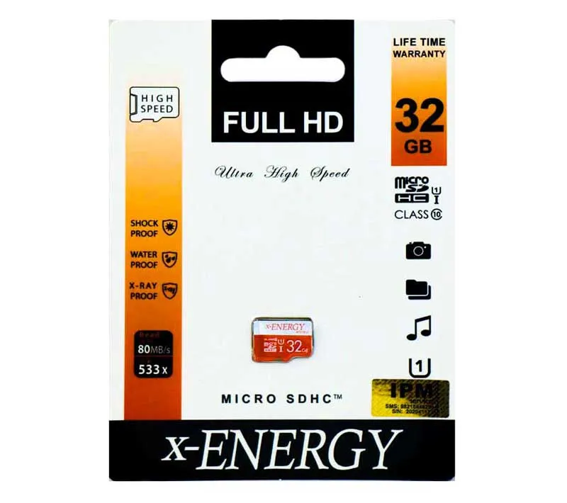 کارت حافظه microSDXC ایکس انرژی کلاس 10 استاندارد U1 سرعت 80MBps ظرفیت 32 گیگابایت